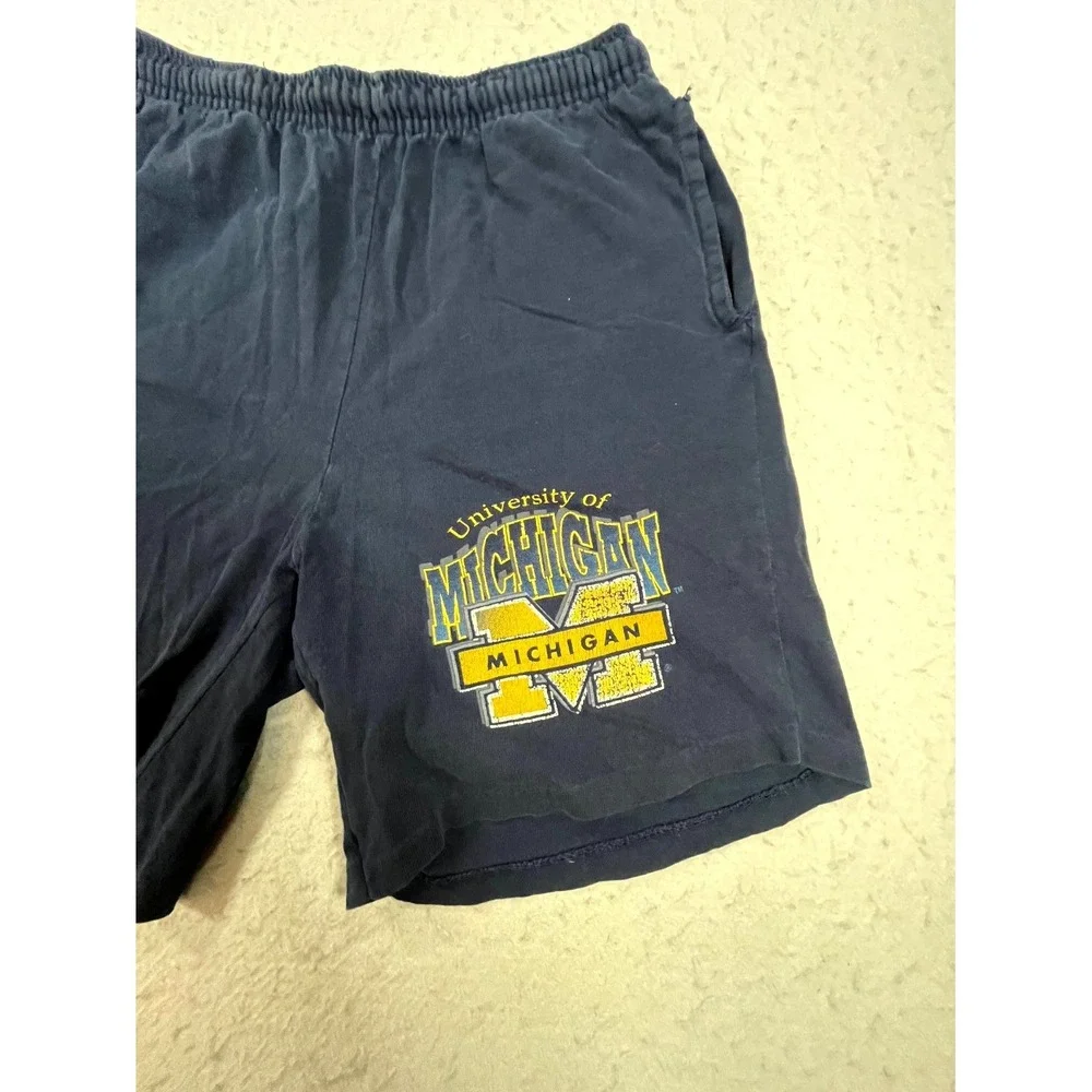 Vintage Michigan Wolverines Shorts Mens Small Navy Blue Artex Basketball NCAA